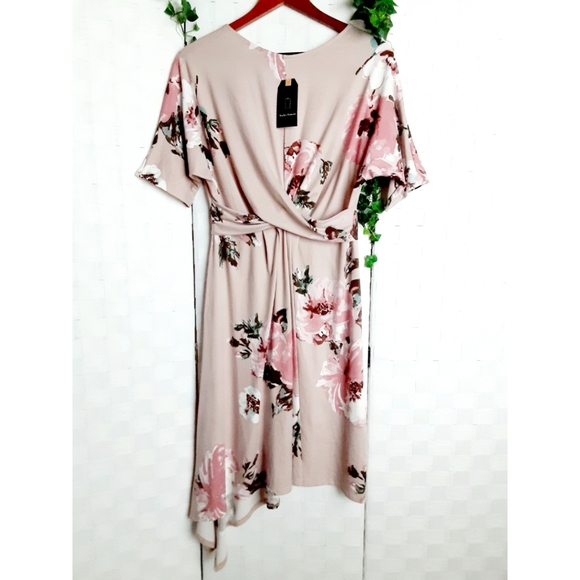 Kayla's Armoire Floral Faux-Wrap Assymetric Dress - Picture 13 of 16